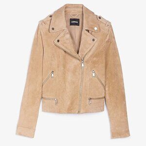 Express Light Tan Suede Biker Jacket